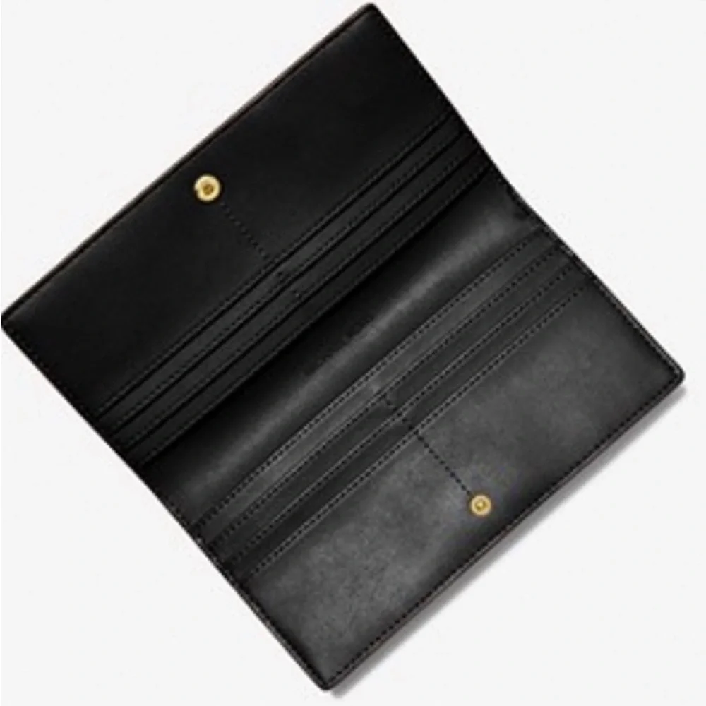 MICHAEL KORS Reed Large Pebbled Leather Snap Wallet Black
